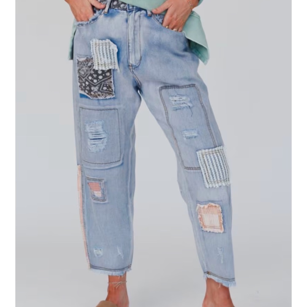 OFFSHORE PATCHWORK DETAIL PANTS